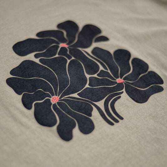 Flowers Tee - Khaki