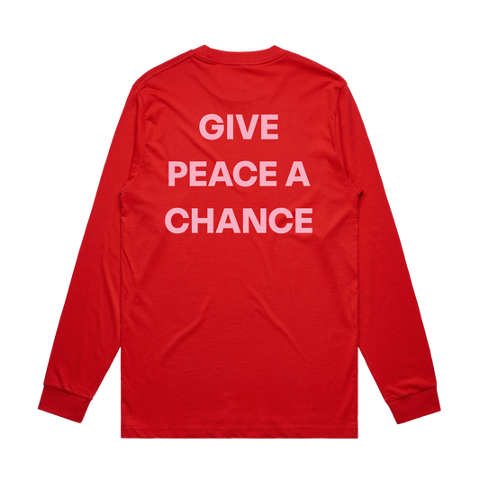 Give Peace a Chance Long Sleeve Tee - Red