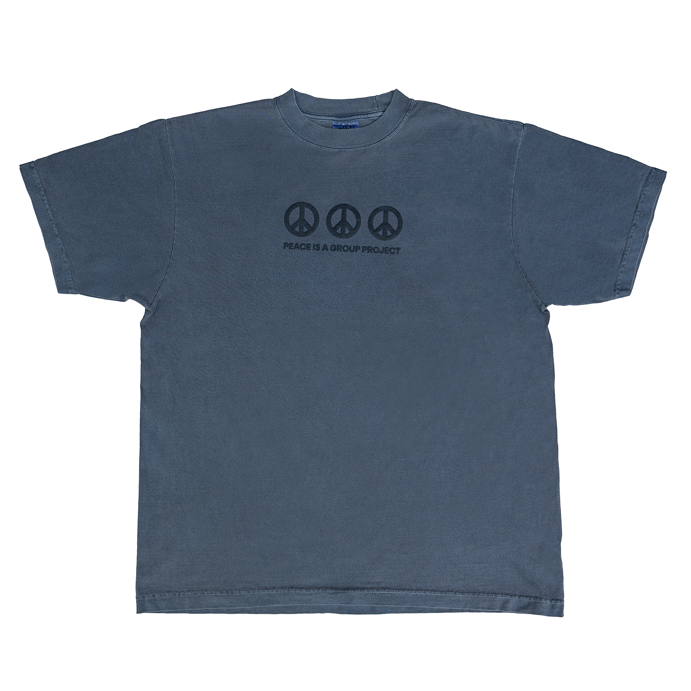 Peace is a Group Project Tee - Washed Denim