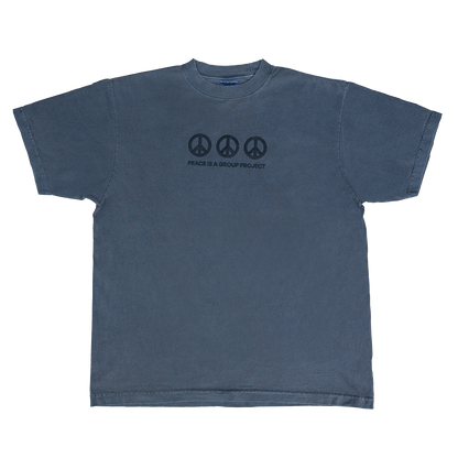 Peace is a Group Project Tee - Washed Denim