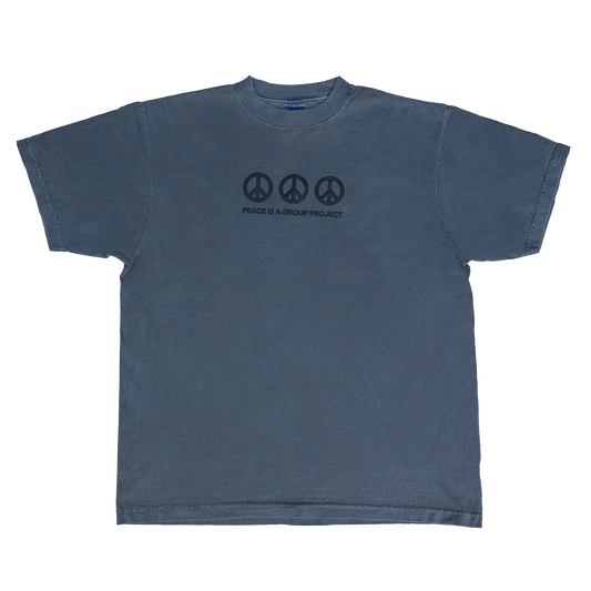 Peace is a Group Project Tee - Washed Denim