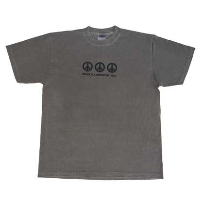 Peace is a Group Project Tee - Cement Grey