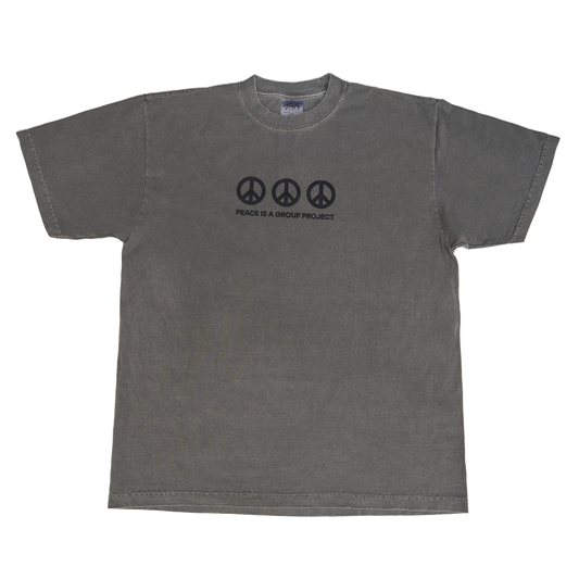 Peace is a Group Project Tee - Cement Grey