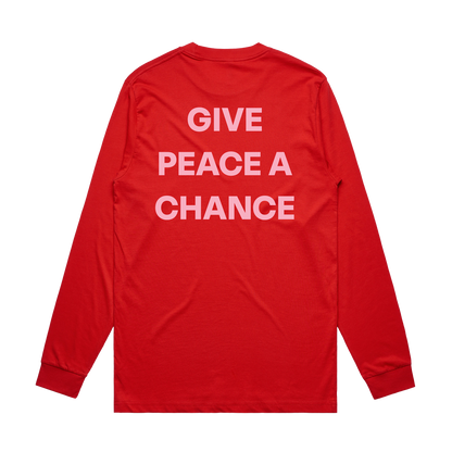 Give Peace a Chance Long Sleeve Tee - Red