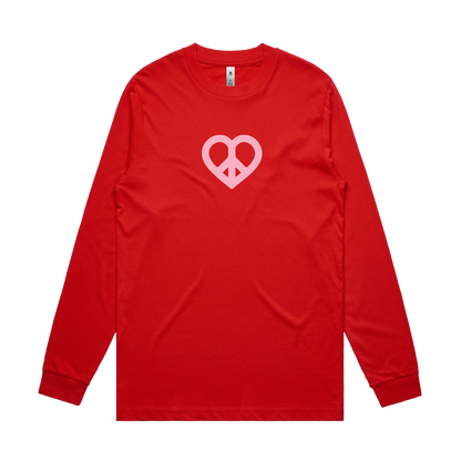 Give Peace a Chance Long Sleeve Tee - Red
