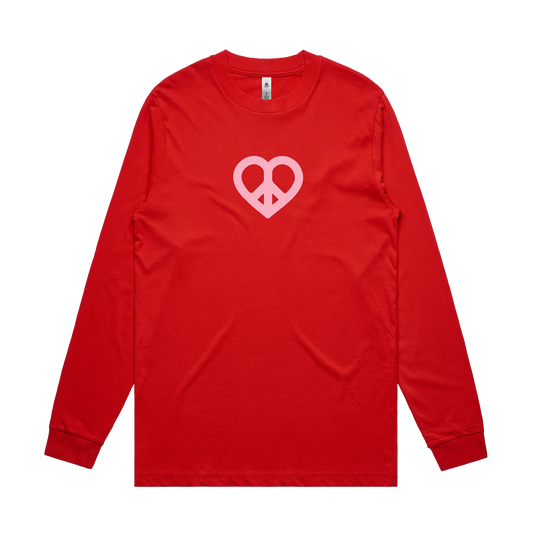 Give Peace a Chance Long Sleeve Tee - Red