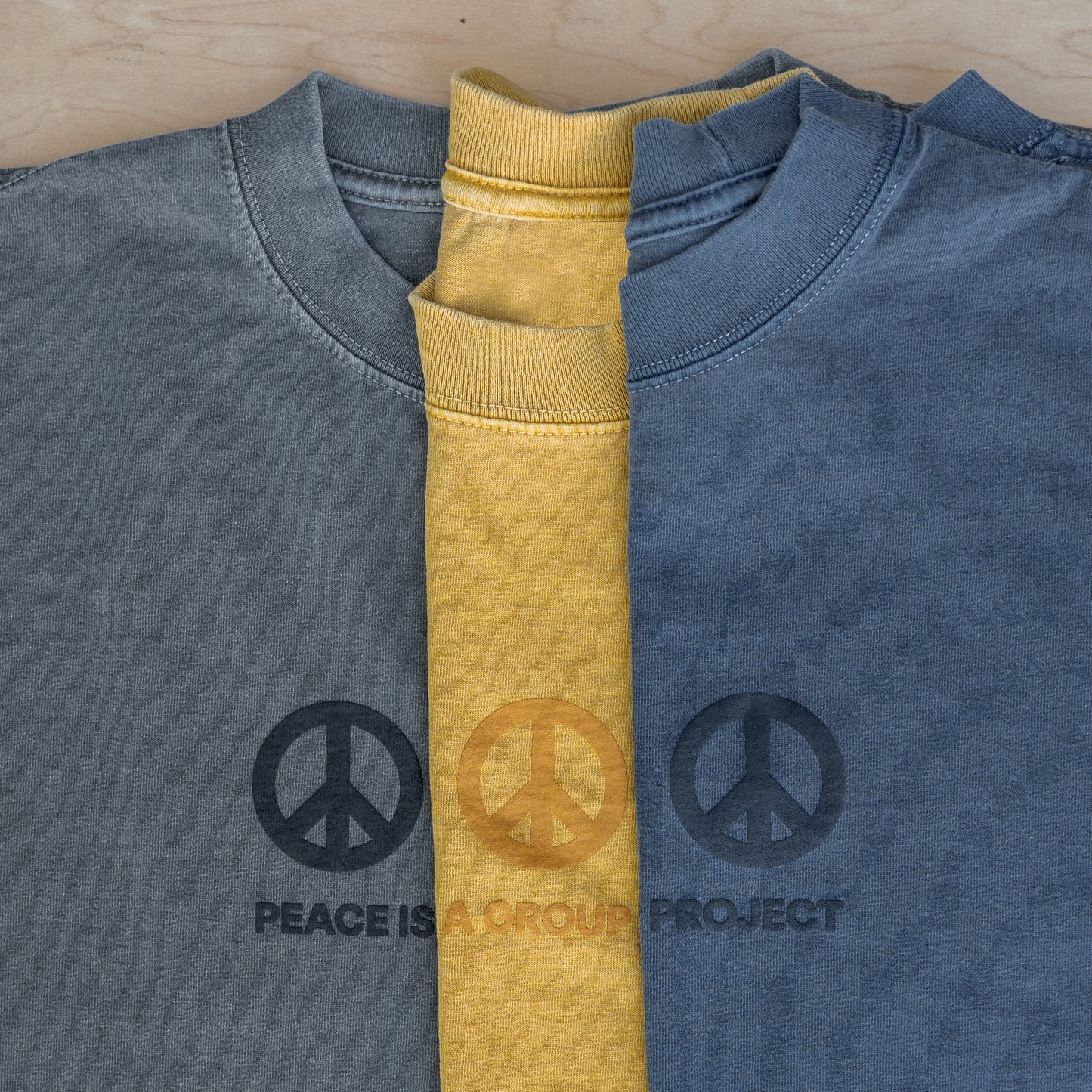 Peace is a Group Project Tee - Washed Denim