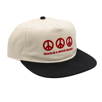 Peace is a Group Project Hat [Black/Cream/Red]