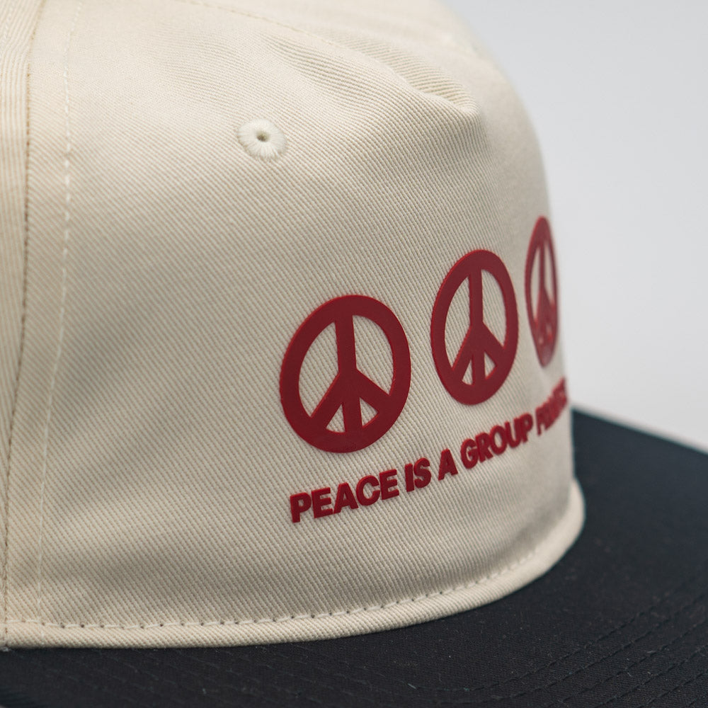 Peace is a Group Project Hat [Black/Cream/Red]