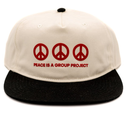 Peace is a Group Project Hat [Black/Cream/Red]