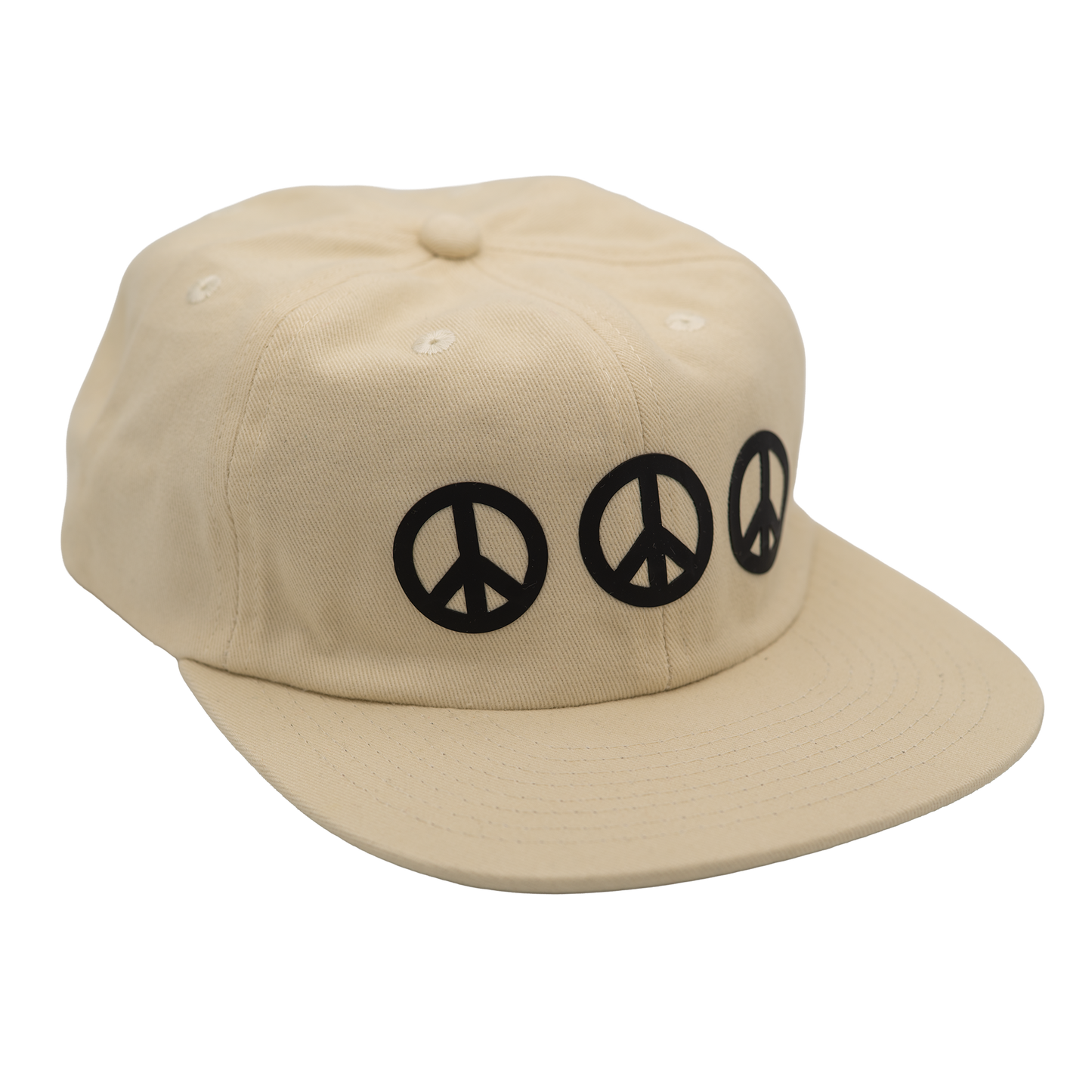 Peace is a Group Project Hat [Black/Cream - Low Profile]