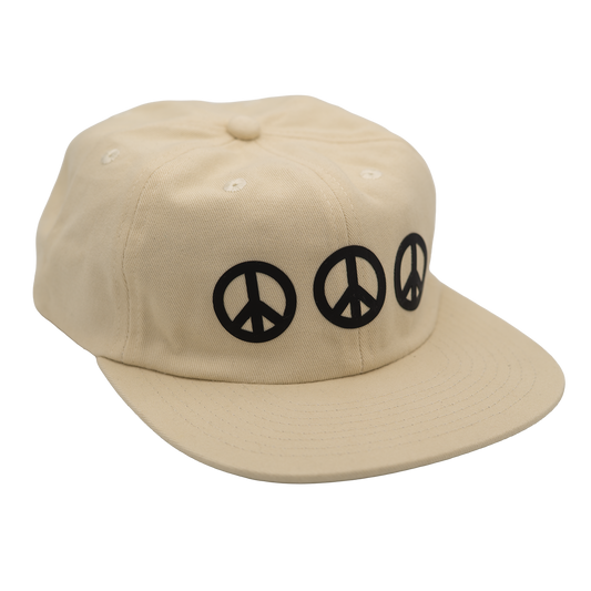 Peace is a Group Project Hat [Black/Cream - Low Profile]