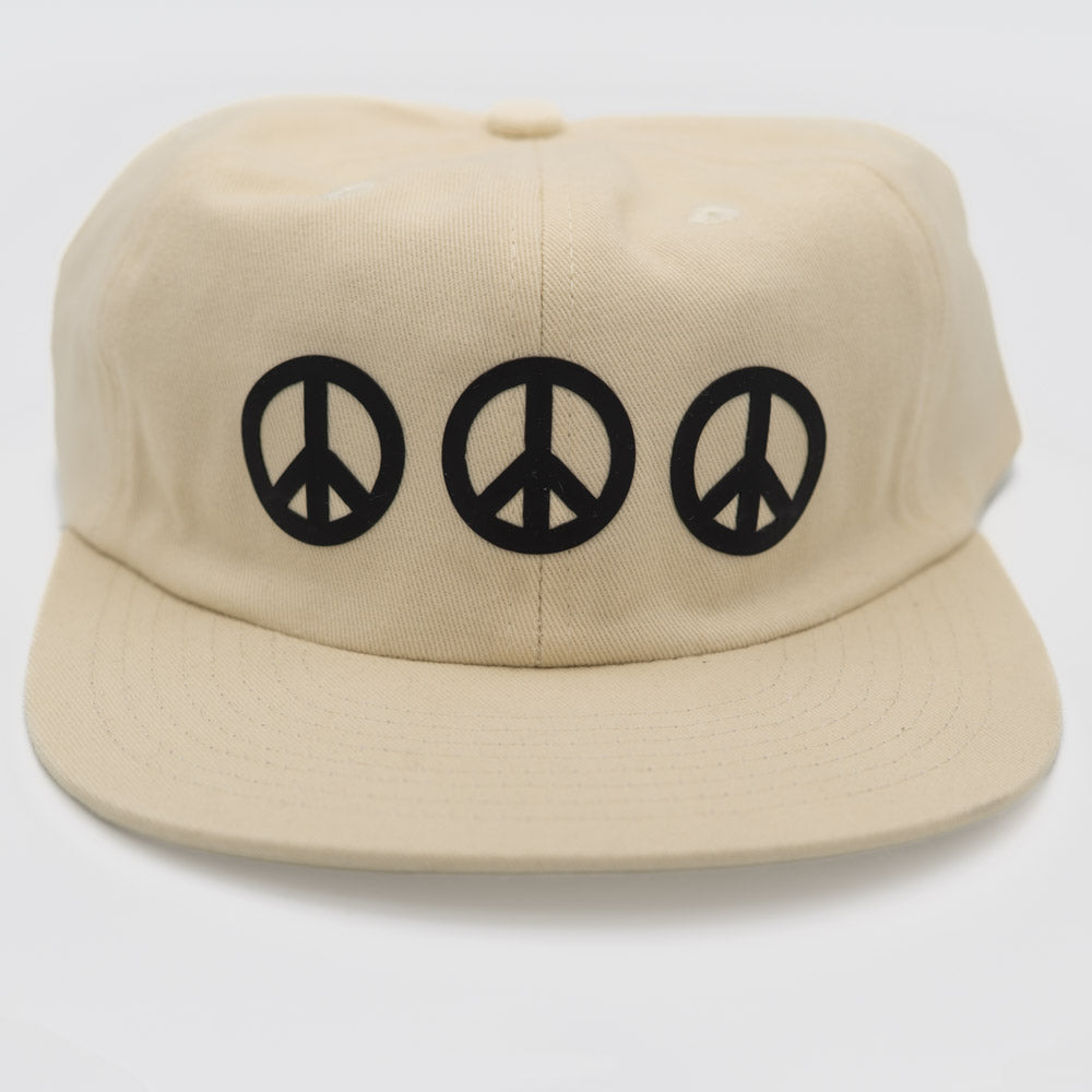 Peace is a Group Project Hat [Black/Cream - Low Profile]