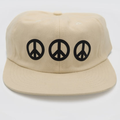 Peace is a Group Project Hat [Black/Cream - Low Profile]