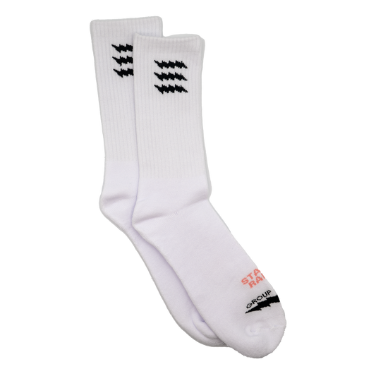 Stay Rad Crew Sock - White