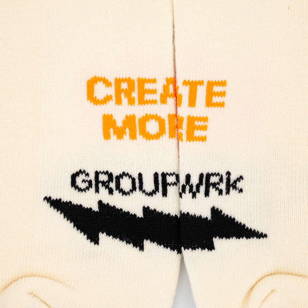 Create More Crew Sock - Eggshell